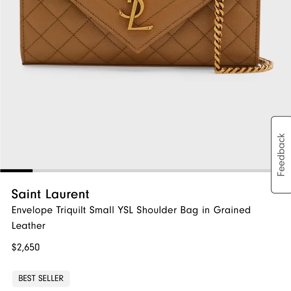 YSL envelope triquilt shoulder bag in grained leather medium size - Picture 13 of 16